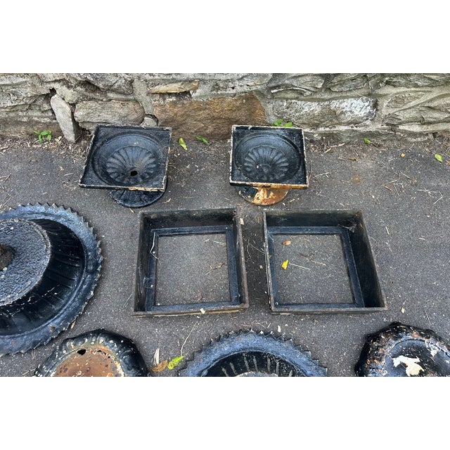 Late 19th Century Victorian Cast Iron Garden Urns - A Pair For Sale - Image 13 of 15