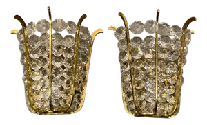 1930's French Crystal Sconces - Pair