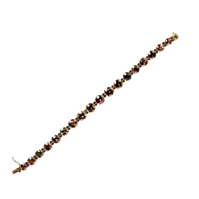 1980s 1980s Multi-Color Tourmaline 18 Karat Yellow Gold Bracelet For Sale - Image 5 of 12