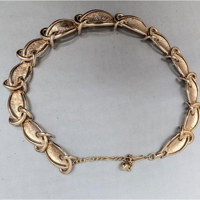 Vintage Late 1950s Signed Boucher Goldtone Collar Necklace For Sale - Image 12 of 12