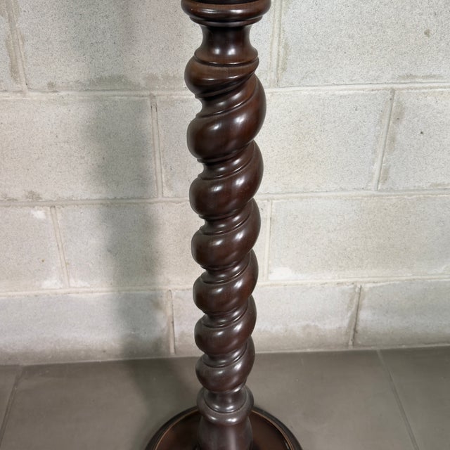 Vintage Italian Wood Torchon Pedestal Column, 1960s For Sale - Image 6 of 11