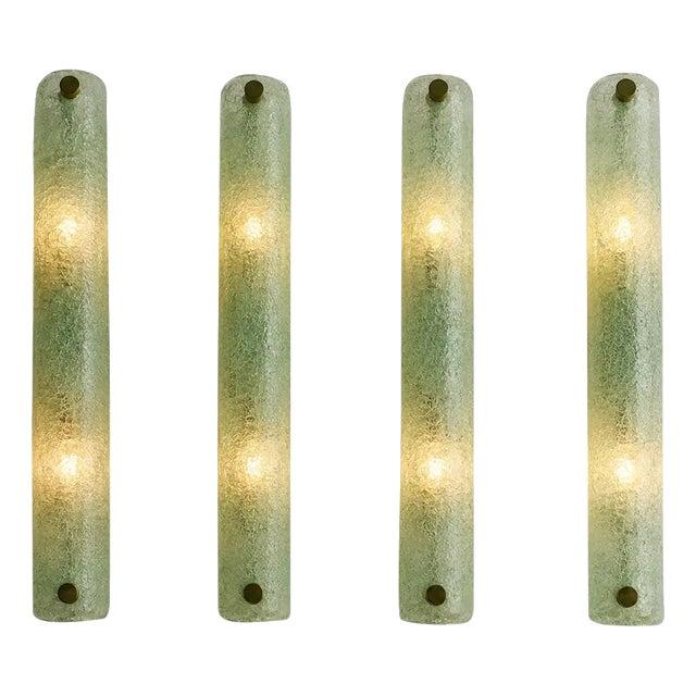 Green Graniglia Canalina Murano Glass Wall Sconces by Simoeng from Simoeng, Set of 4 For Sale