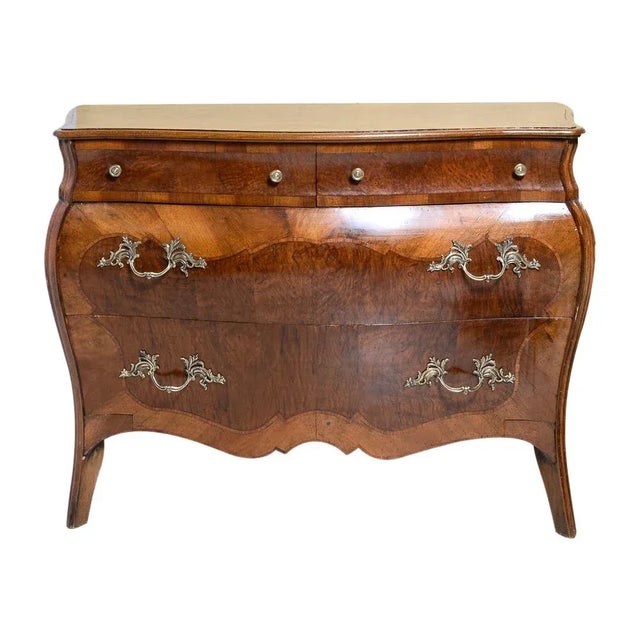 Italian Walnut Bombe Chest For Sale - Image 10 of 10