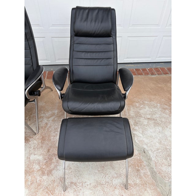 Ekornes Stressless Chairs With Ottoman For Sale - Image 9 of 10