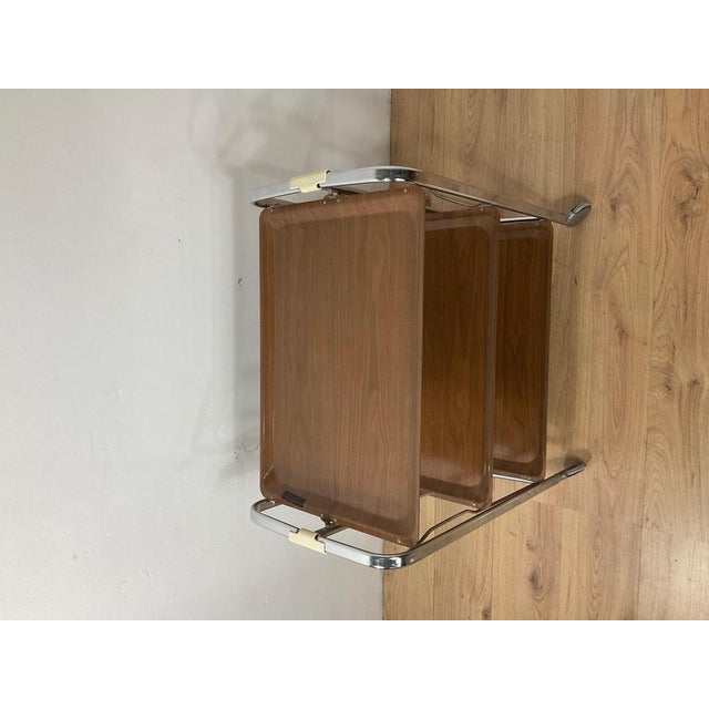 Silver Mid-Century Modern Serving Trolly, 1960s For Sale - Image 8 of 15