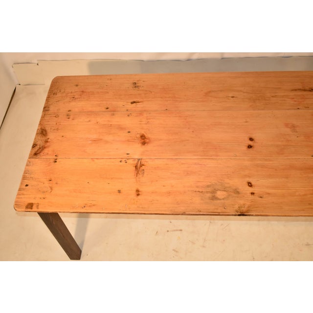 Brown Late 19th Century Oak and Pine Farm Table For Sale - Image 8 of 8