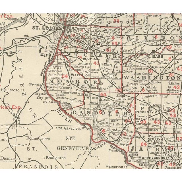 19th Century Antique Map of Illinois The Prairie State by Ran McNally, 1899 For Sale - Image 5 of 12