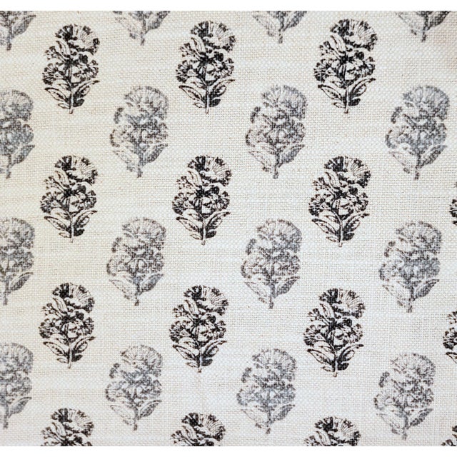 Farmhouse Pk Lifestyles Charcoal "Posey" Cotton/Linen Basketweave Blend Fabric- 7.8 Yards For Sale - Image 3 of 8