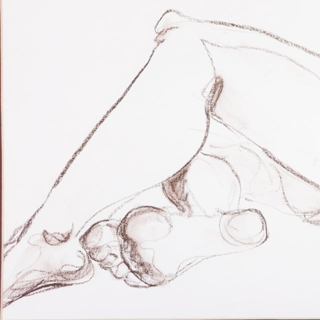 Reclining Nude in Conte - V. Morgan, C. 1980 For Sale In San Diego - Image 6 of 12