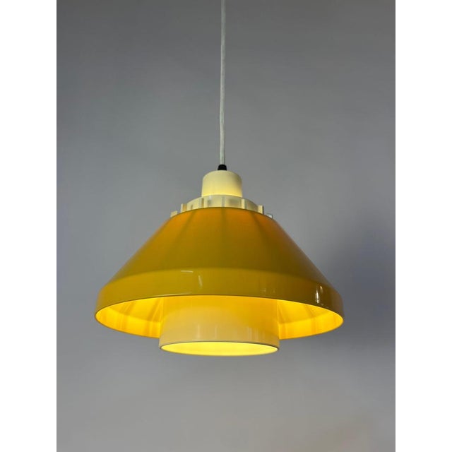 Model 854 Pendant Lamp in Yellow Plastic from Lyskær Belysning For Sale - Image 10 of 11
