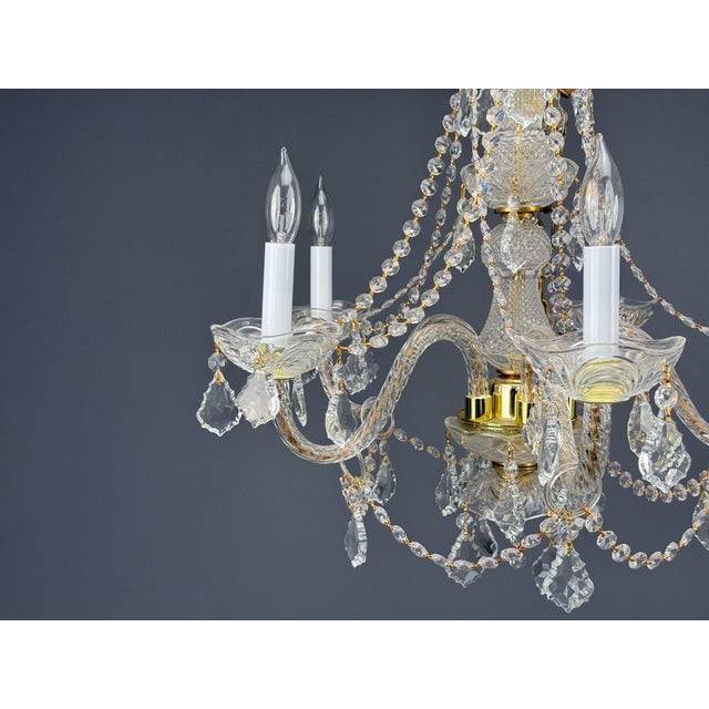 1960s Venetian Style, Large Chandeliers, Brass, Crystal - a Pair For Sale In New York - Image 6 of 17