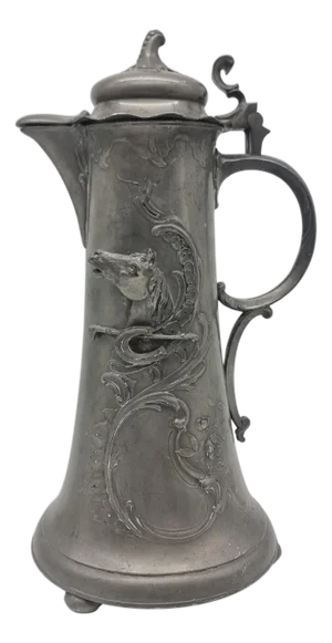 Art Nouveau Kayserzinn 4059 Plastic Horse Head Pitcher Cup