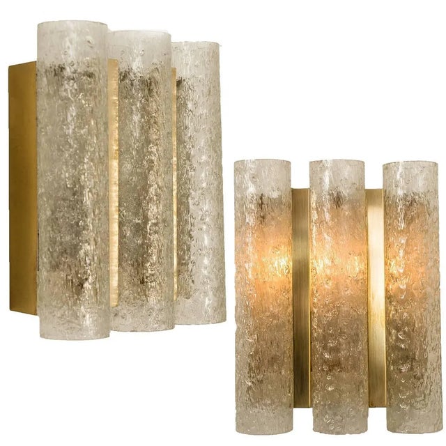 1960s Glass and Brass Light Fixtures from Doria, Germany, 1960s, Set of 6 For Sale - Image 5 of 18