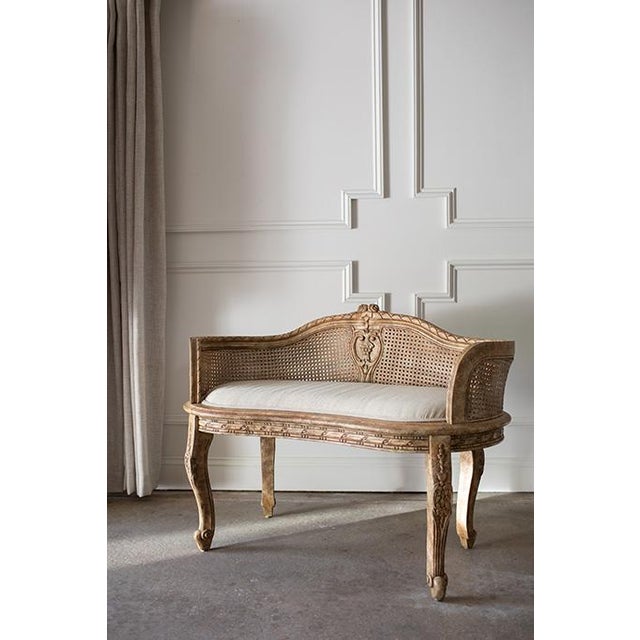 1990's Design Source Ltd. French Country Louis XVI Style Double-Cane Banquette Settee For Sale In Minneapolis - Image 6 of 17