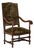 1920s Flemish Velvet & Oak Armchair For Sale
