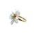 Modern 14k Yellow Gold Ring With Natural Freshwater Pearl Petals & Diamond Center, Size 7 For Sale - Image 3 of 5