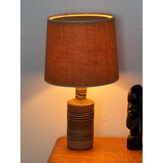 Ceramic Danish Bottle-Shaped Stoneware Table Lamp by Tue Poulsen, 1960s For Sale - Image 7 of 8