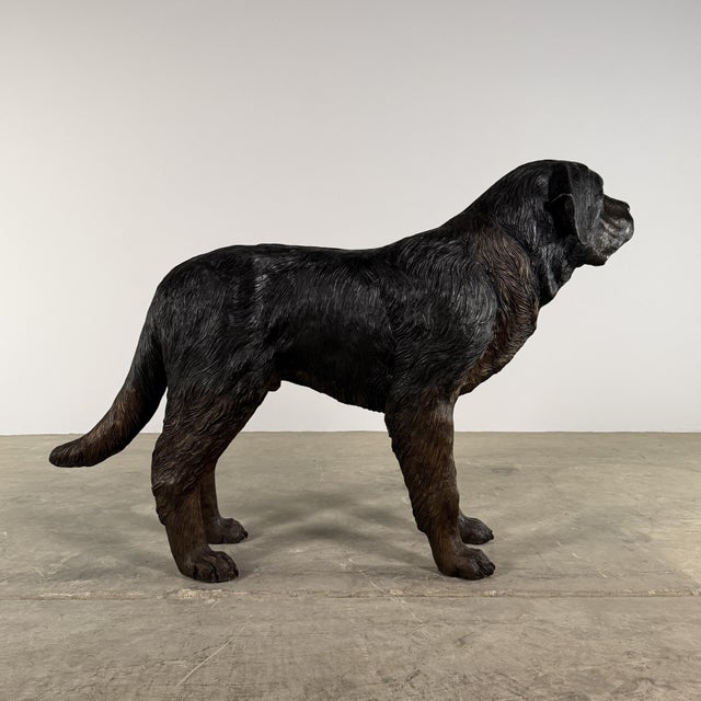Large Bronze Mastiff (St. Bernard) Dog Sculpture – 48” Guardian Estate Statue For Sale In Dallas - Image 6 of 10