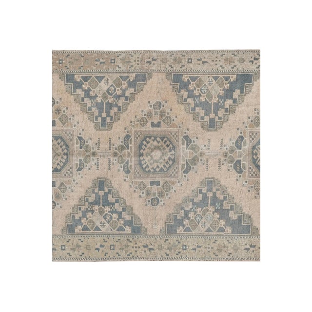 Mid-Century Modern Vintage Oriental Turkish Oushak Gallery Runner, Farmhouse Kitchen Rugs 4'8" X 8'8" For Sale - Image 3 of 13