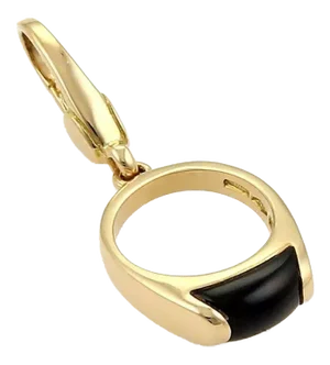 Bvlgari Tronchetto Onyx 18k Yellow Gold Mini Ring Charm