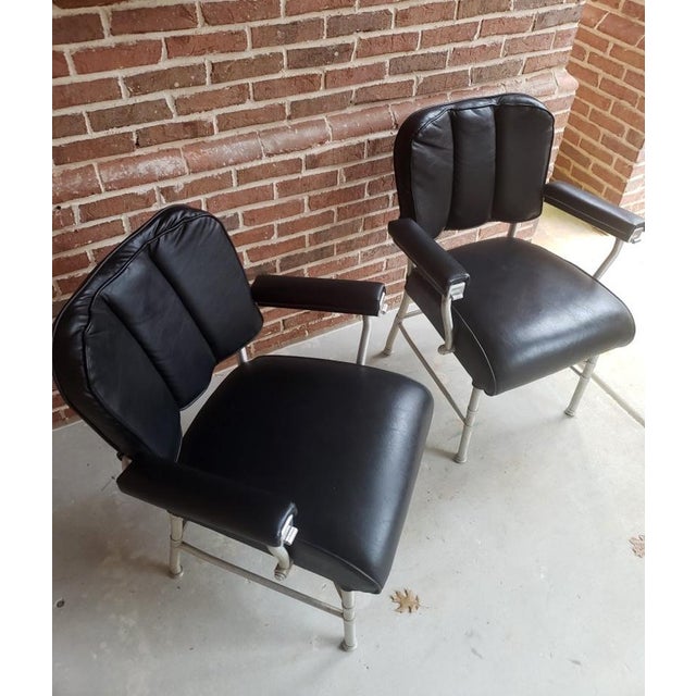 Metal 1930s Pair of Armchair Warren McArthur Rare Model with Hidden Ashtrays For Sale - Image 7 of 16