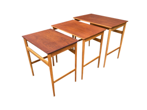 Nesting Tables by Hans J. Wegner for Andreas Tuck, Denmark, 1950s, Set of 3