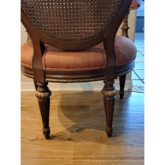 Karges "Master Works" Louis XVI Fauteuil Occasion Chair With Round Carved Back For Sale - Image 11 of 12