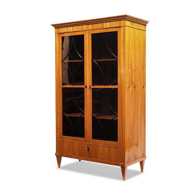 Wood Biedermeier Display Cabinet in Cherry For Sale - Image 7 of 8