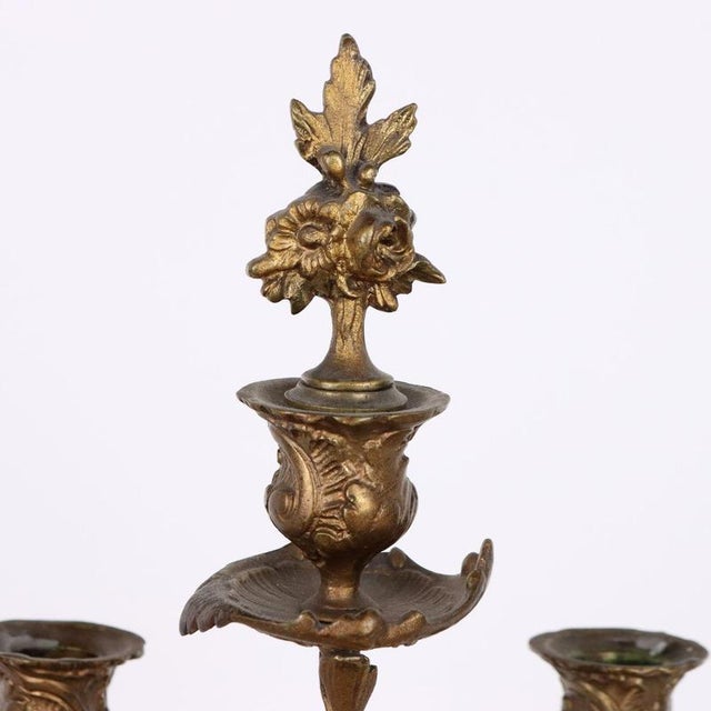Goldenrod Triptych Clock in Gilt Bronze, Set of 3 For Sale - Image 8 of 13