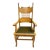 Antique American Oak Armchair With Embossed Leather Seat, Circa 1910s–1920s For Sale