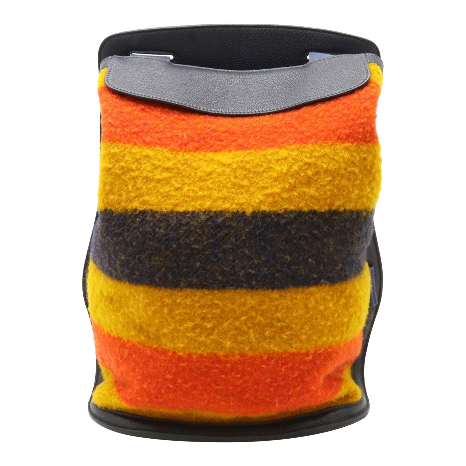 Hermes Sherpa Gm Backpack Rucksack Rocaval Wool Leather Orange