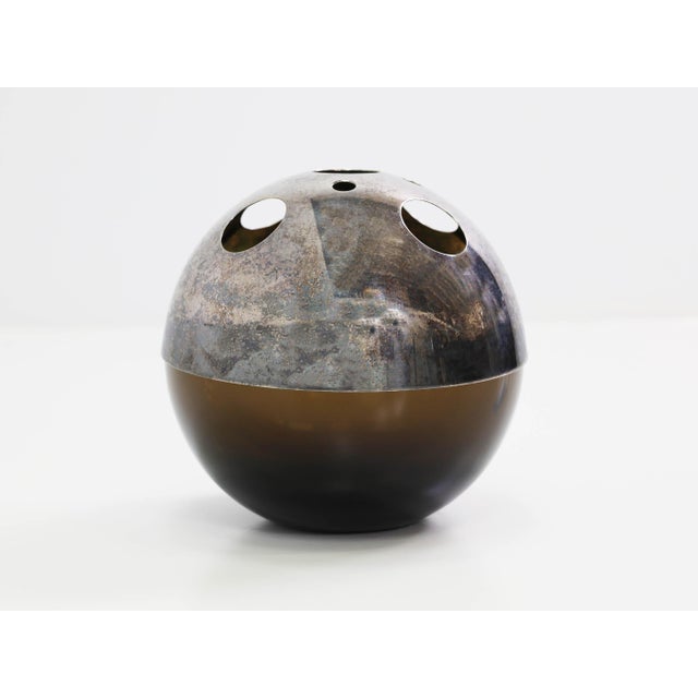Gio Ponti Italian Space Age Silver-Plated Ball Vase in the style of Gio Ponti, 1968 For Sale - Image 4 of 5
