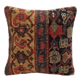 Authentic Tribal Antique Rug Pillow Cover -16'' X 16'' For Sale