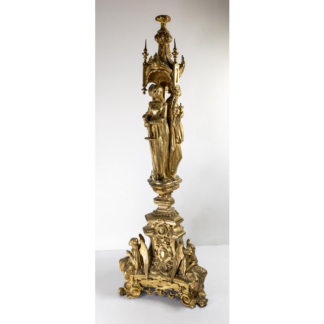 We are selling this exceptional French Ormolu gilt bronze candlestick base. This circa 1950 Candlestick cast in Bronze is...