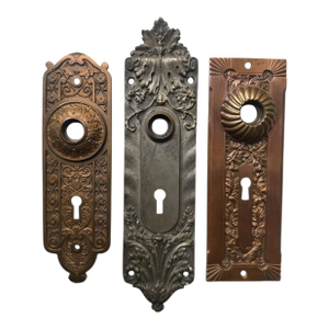 Antique American Cast Bronze Doorplates- A Set of 3