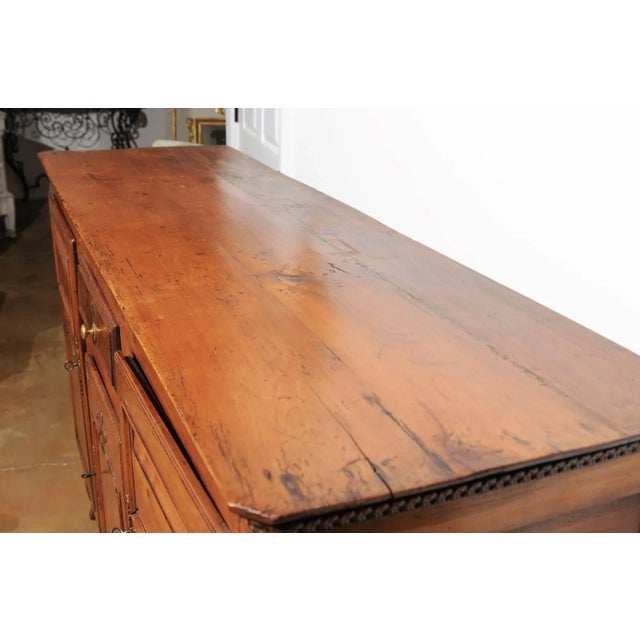 Brown French 18th Century Louis XV Cherry Enfilade with Single Drawer and Three Doors For Sale - Image 8 of 11