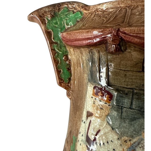 Vintage Burleigh Ware Coronation Jug — Queen Elizabeth II Commemorative Relief Pitcher — 8.5” For Sale In Los Angeles - Image 6 of 11