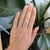 A striking semi-mount ring in solid two-tone 14K white and yellow gold, set with twenty-four lab grown diamond accents and...