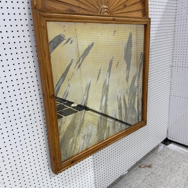 Early 20th Century Antique Spanish Pine Arch Mirror With Sunburst Design For Sale - Image 5 of 9