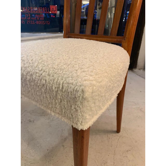 Auburn Mid-Century Slat-Back Dining Chairs in Boucle Fabric - a Pair For Sale - Image 8 of 12