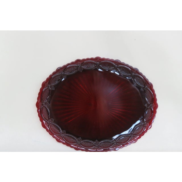 Avon 1876 Cape Cod Collection Ruby Red Oval Serving Plate For Sale - Image 12 of 12