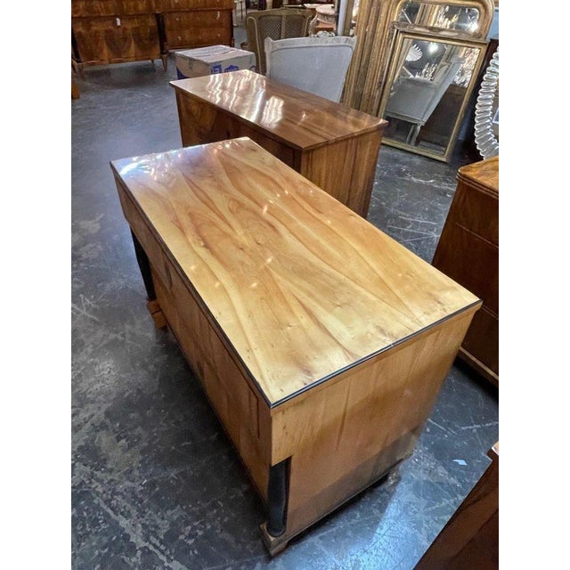 Biedermeier Period German Biedermeier Blond Walnut and Ebony Commode For Sale - Image 3 of 8