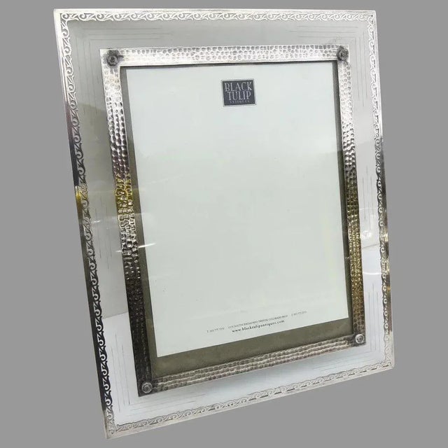 Glass Silver Overlay and Cut Glass Picture Frame For Sale - Image 7 of 7
