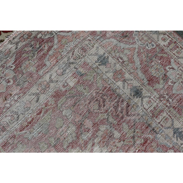 Square Antique Persian Bakhtiari Rug With Red Field and Ivory Medallion For Sale - Image 16 of 16