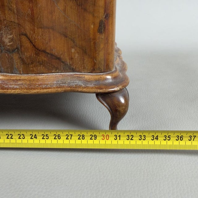 Chippendale Jewelry Box in Padded Burl Wood For Sale - Image 10 of 13