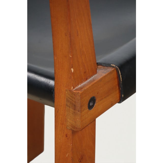 Vintage S24 Chair in Elm and Black Leather by Pierre Chapo, 1970 For Sale - Image 15 of 18