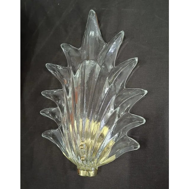Gold Murano Transparent Glass and Brass Wall Light, 1990 For Sale - Image 8 of 9