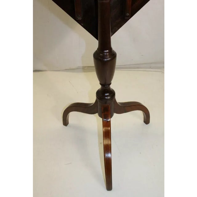 Mid 19th Century Inlaid Antique Regency Solid Mahogany Tilt Top Side End Table For Sale - Image 10 of 11
