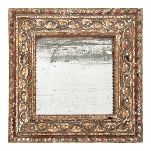 Baroque Painted and Carved Giltwood Mirror, 18th Century