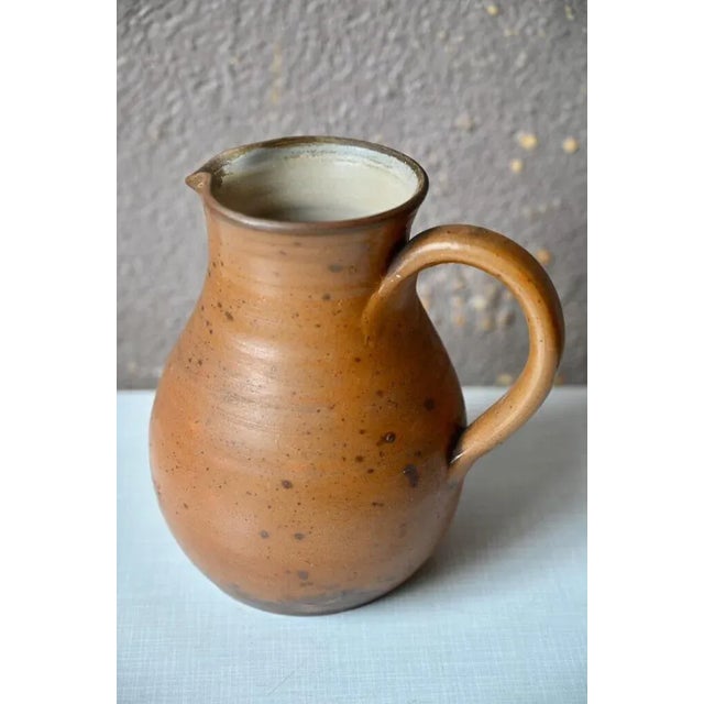 Beige Brutalist Stoneware Pitcher, 1960s For Sale - Image 8 of 10